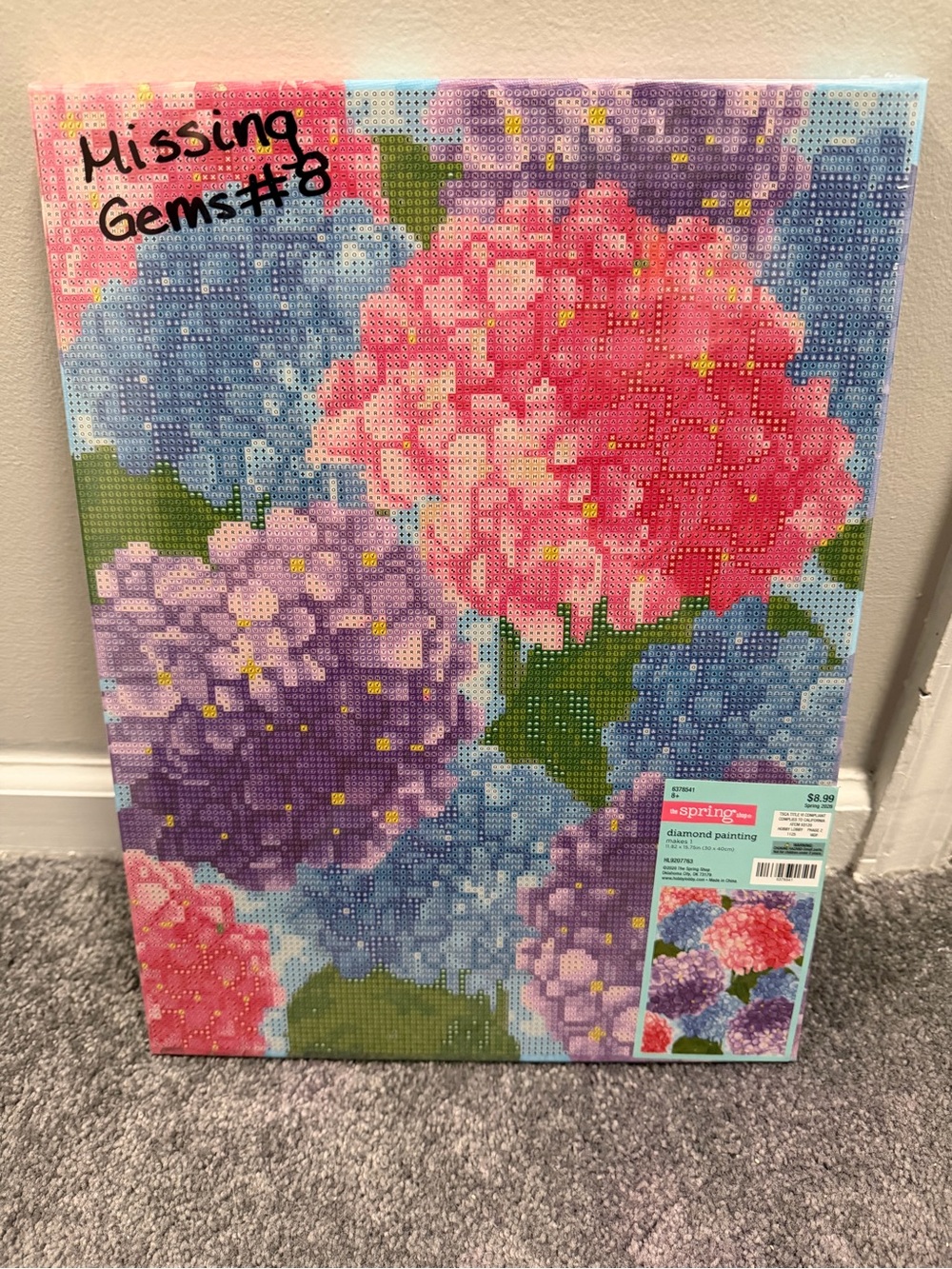Hobby Lobby Floral Hydrangea Diamond Painting - Pink, Purple, Blue, Green